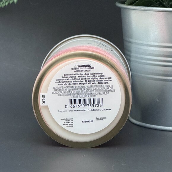 BBW Amber Blush White Barn Bath & Body Works Single Wick Candle - Picture 9 of 10